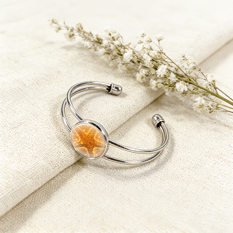 Women's Adjustable Open Bangle with Starry Background Design
